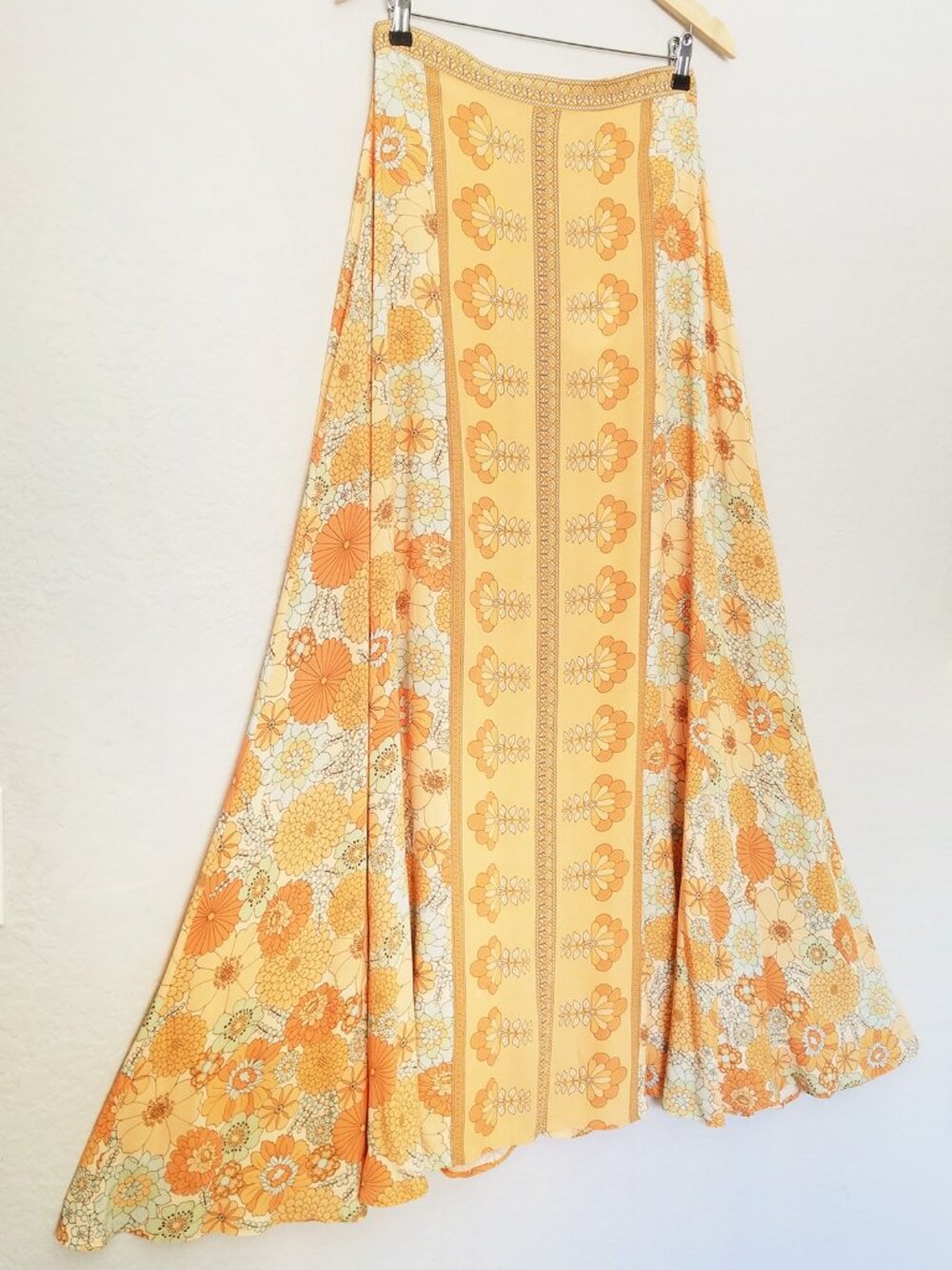 NEW Nine Lives Bazaar Penni Maxi Skirt in Oasis Yellow 10 $169 Retro 70s Vintage - Picture 15 of 15